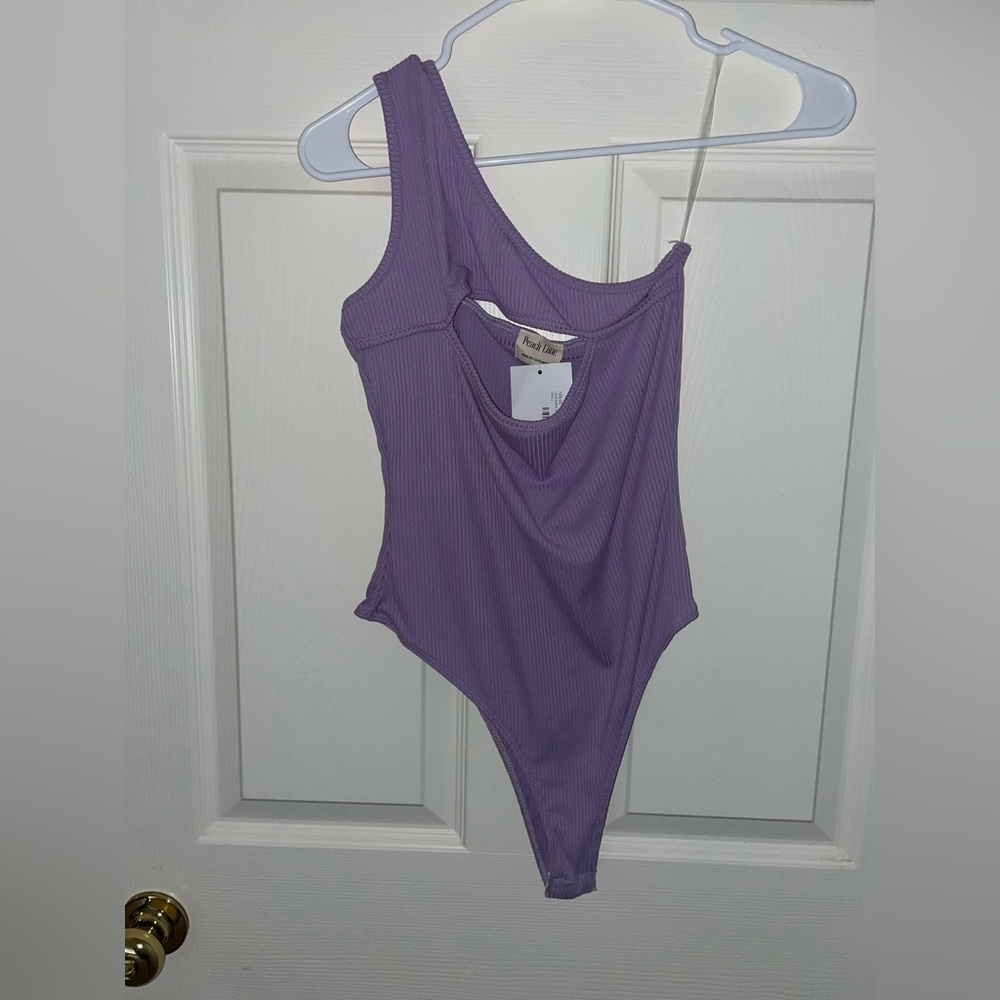 Lilac One Shoulder Bodysuit Small